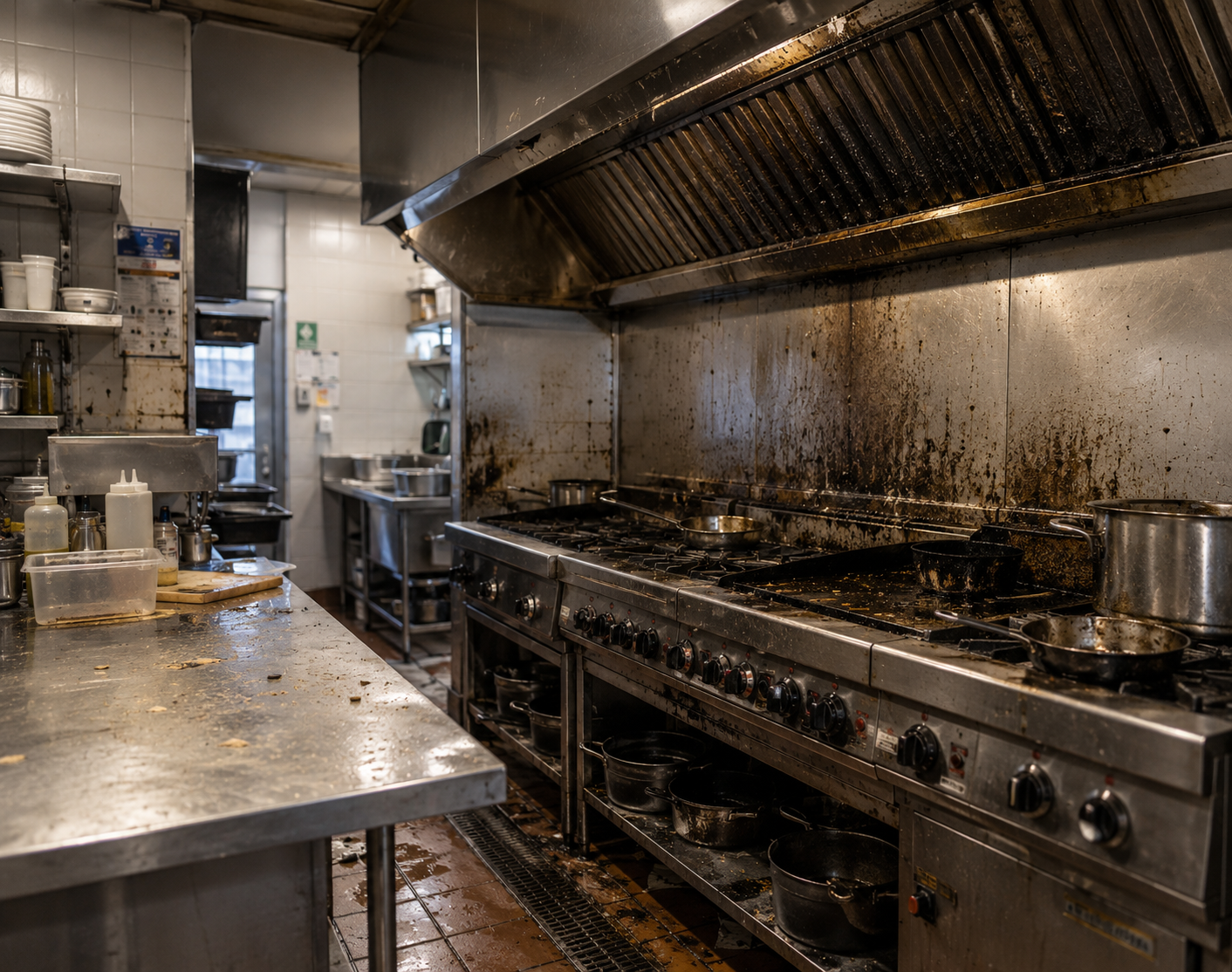 Spotlessly clean commercial kitchen after YSN Extractors service