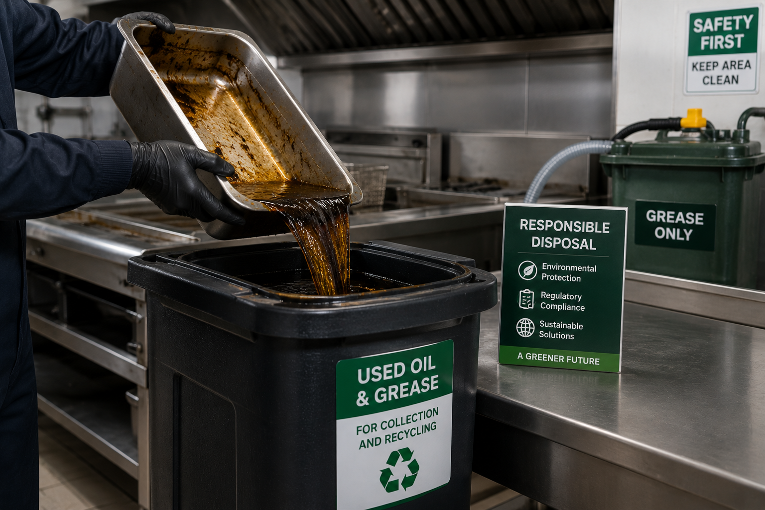 Safe and compliant oil and grease disposal containers